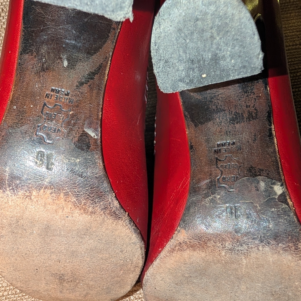 John Fleuvog Red Lace-Up Heels - Picture 5 of 16